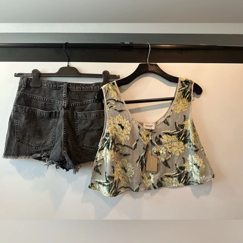 Rachel comey denim shorts and crop top size 4